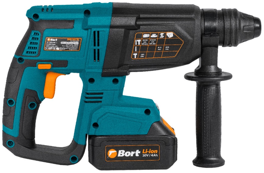 Перфоратор аккумуляторный Bort BHD-20Li-BL 2x4.0 А.ч фото 3