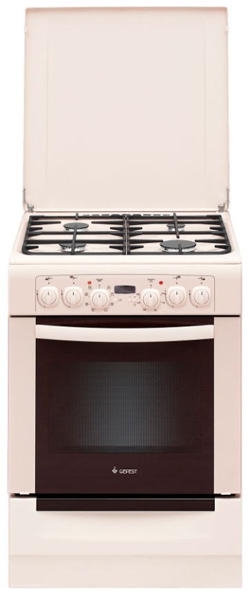 Комбинированная плита Gefest 6102-03 0167 60 см, 4 конфорки, кремовый фото 1