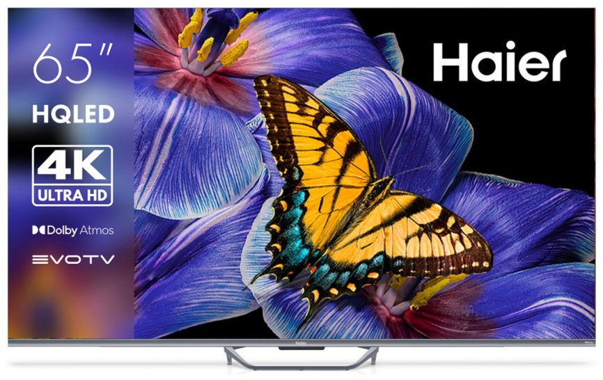 Телевизор Haier 65 Smart TV S4, 65 дюйма, 4K Ultra HD, смарт ТВ, Android TV 11, серый фото 1