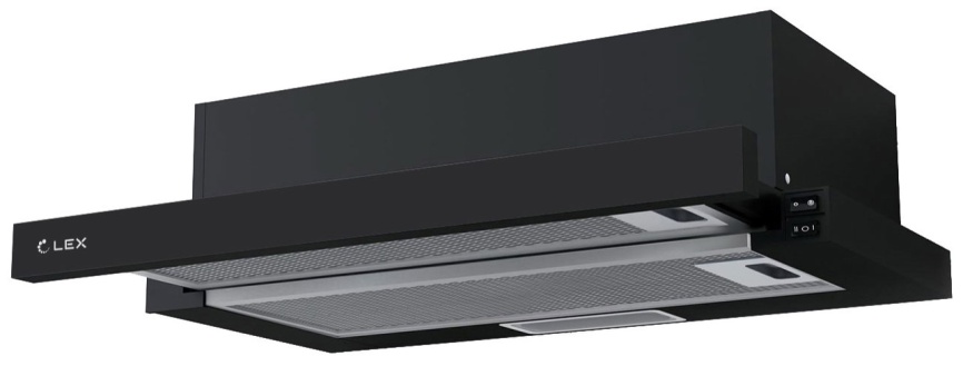Вытяжка LEX Вытяжка кухонная LEX HUBBLE 500 black 102,5 Вт 2 скорости, черный фото 1