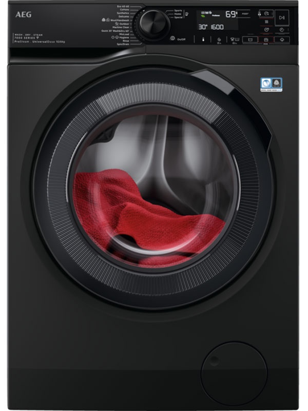 Стиральная машина с сушкой AEG LWR73166OE автомат 10 кг, черный фото 1