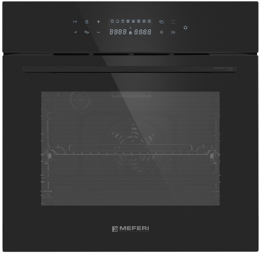Электрический духовой шкаф Meferi MEO6010BK MATT ULTRA 59 см, 65 л, гриль и конвекция, черный матовый фото 1