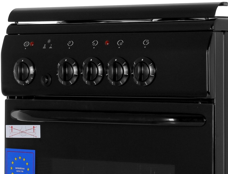 Электроплита De luxe 5004.13 экр-001 50 см, 43 л, 4 конфорки, черный фото 5