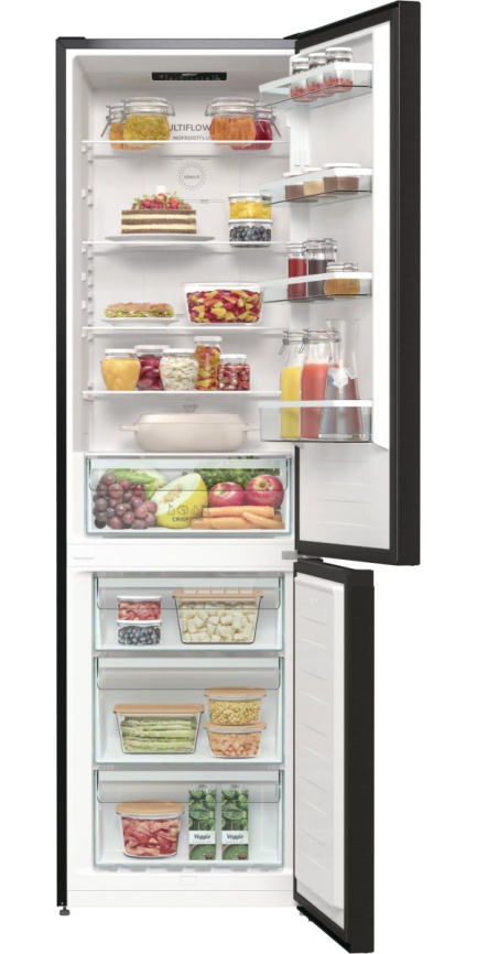 Двухкамерный холодильник Gorenje NRK6202EBXL4 No frost, черный фото 2