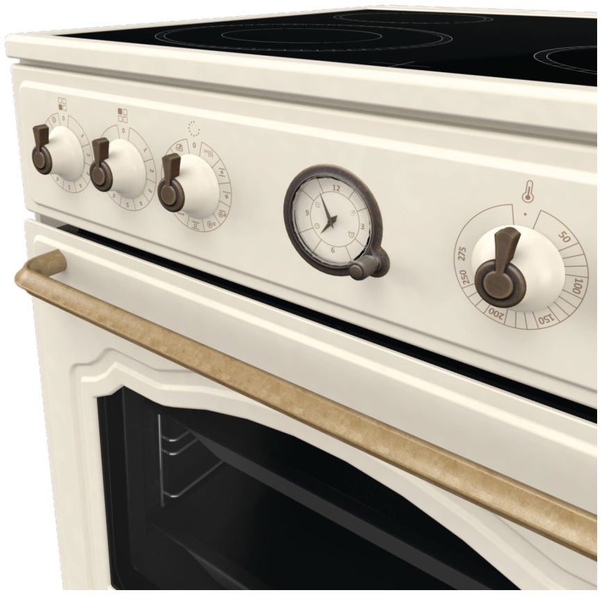 Электроплита Gorenje GECS6B70CLI 60 см, 71 л, 4 конфорки, бежевый фото 3