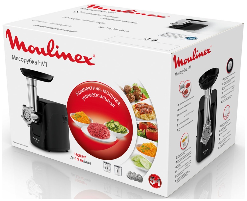 Мясорубка Moulinex Compact HV1 ME112832, черный фото 9