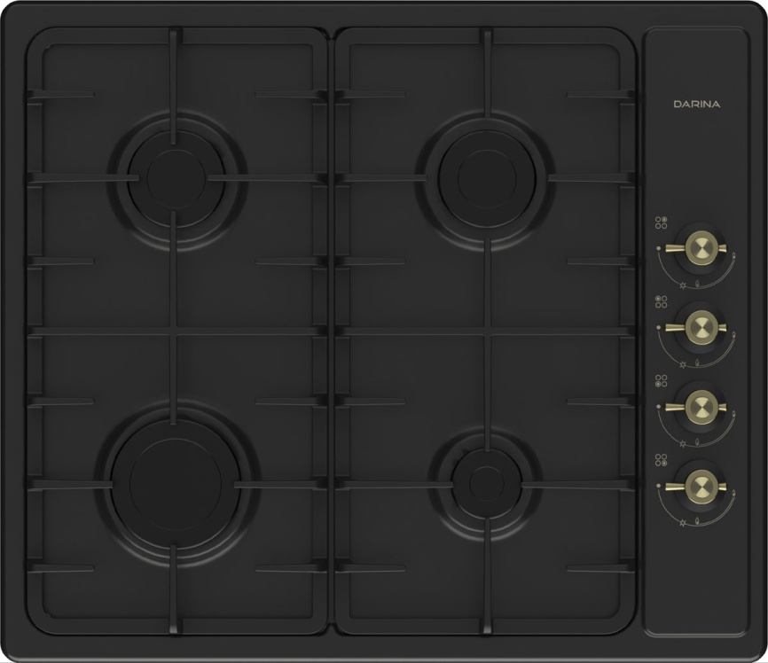 Газовая варочная панель Darina 1T 18 BGM 341 11 At 59 см, 4 конфорки электроподжиг, антрацит фото 1