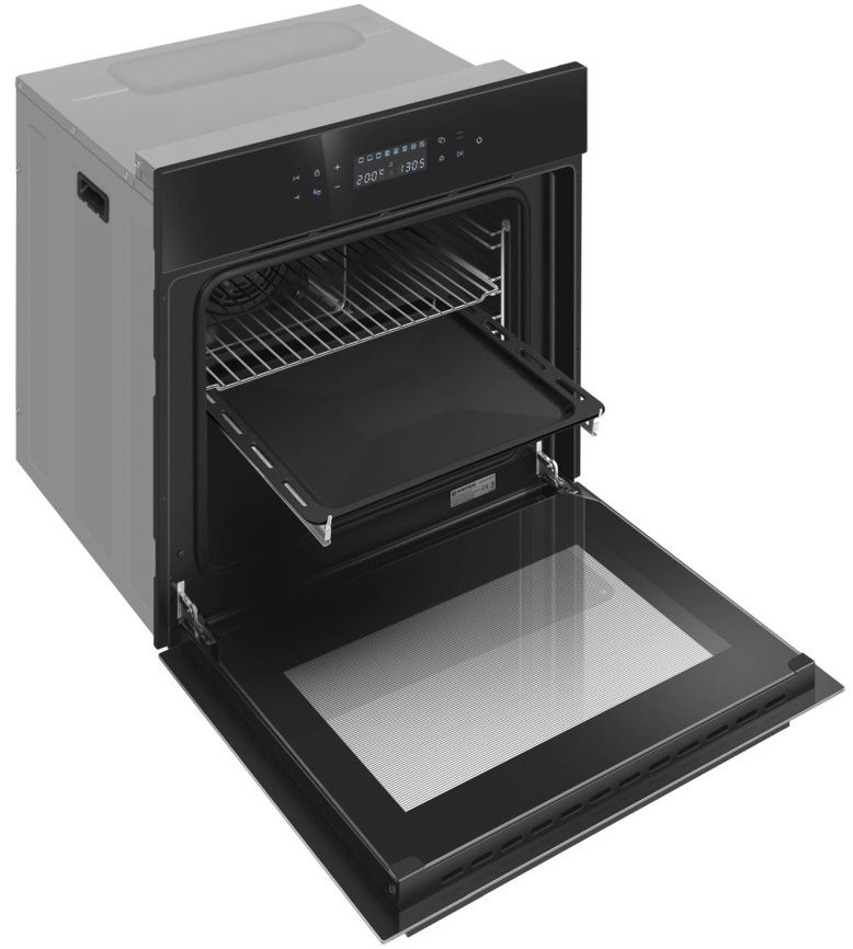 Электрический духовой шкаф Meferi MEO6010BK MATT ULTRA 59 см, 65 л, гриль и конвекция, черный матовый фото 9