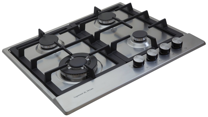 Газовая варочная панель Zigmund & Shtain GN 128.61 S 58 см, 4 конфорки электроподжиг газконтроль, серебристый фото 2