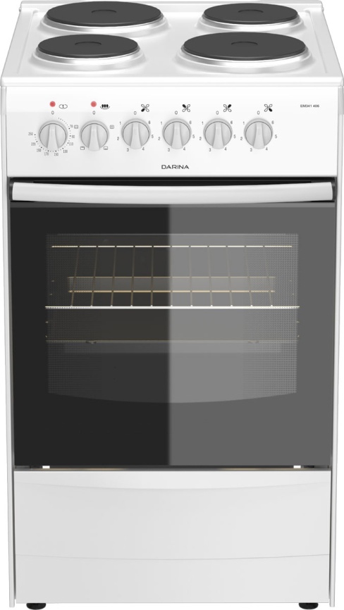 Электроплита Darina B EM 341 406 W 50 см, 4 конфорки, белый фото 1