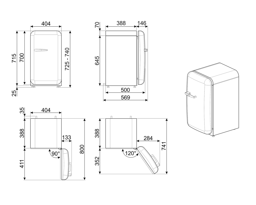 Холодильник SMEG SMEG FAB5RPB6 фото 3
