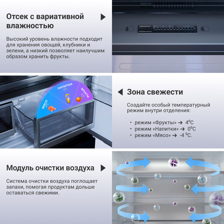 Многокамерный холодильник Tesler RCD-547BI No frost, белый фото 5