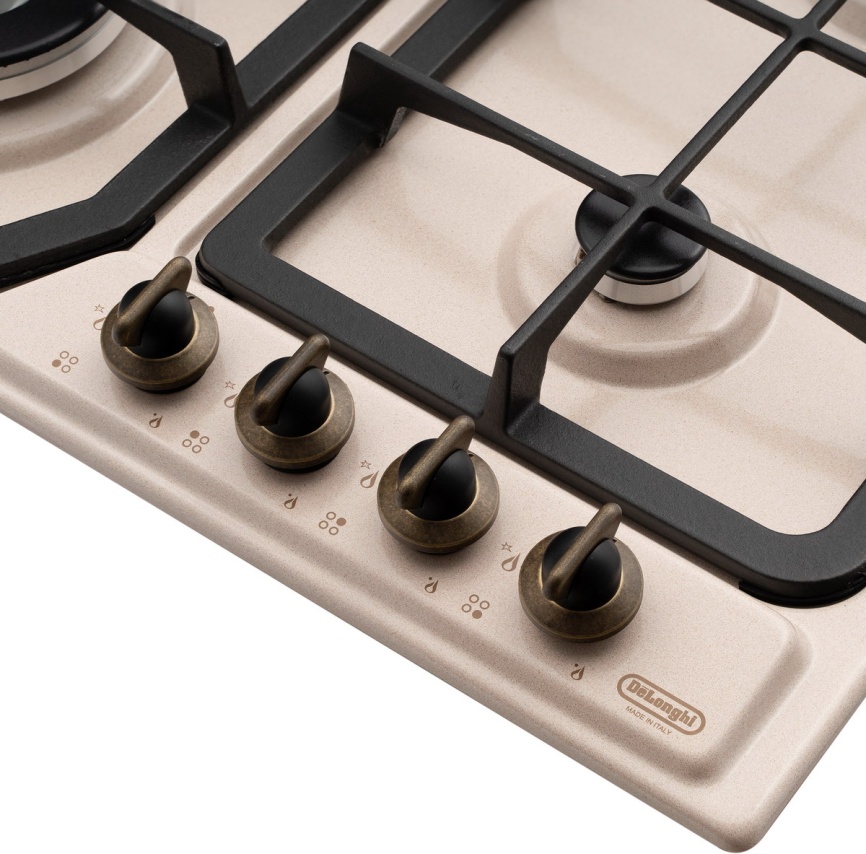 Газовая варочная панель De’Longhi OWF 46 PRO RUS 58 см, 4 конфорки электроподжиг газконтроль, бежевый фото 5