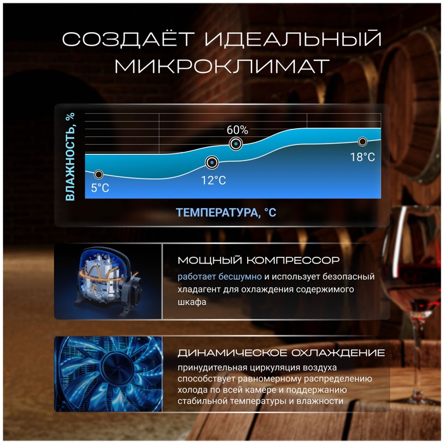 Винный шкаф Tesler CWC-188 RUBY RED фото 8