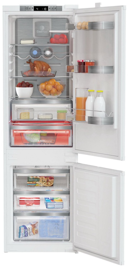 Встраиваемый двухкамерный холодильник Grundig GKIN25720 No frost, белый фото 2