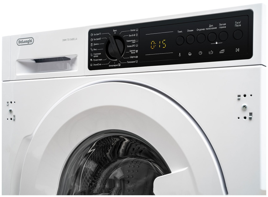 Встраиваемая стиральная машина De’Longhi DWMI 725 ISABELLA автомат 7 кг, белый фото 2