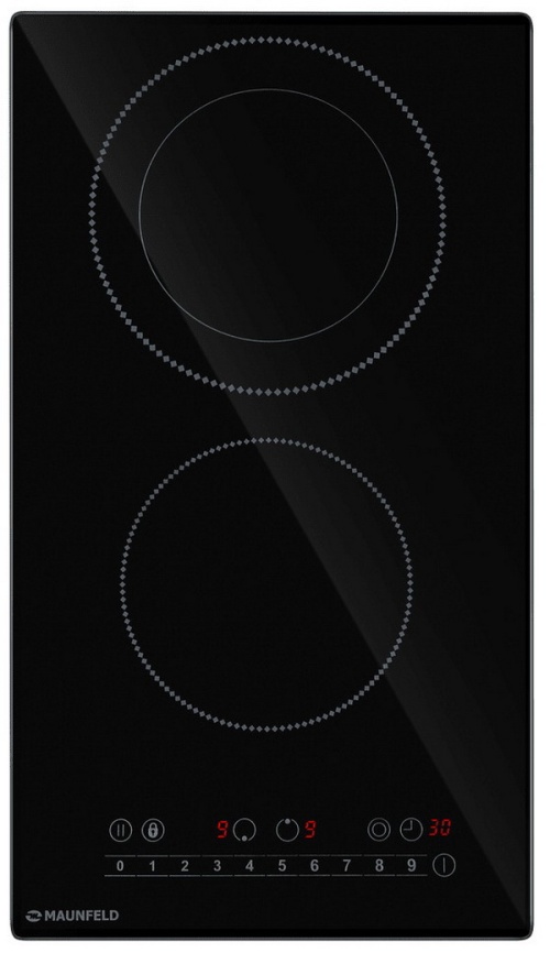 Электрическая варочная панель Maunfeld EVCE292SDPBK 29 см, 2 конфорки стеклокерамика, черный фото 1
