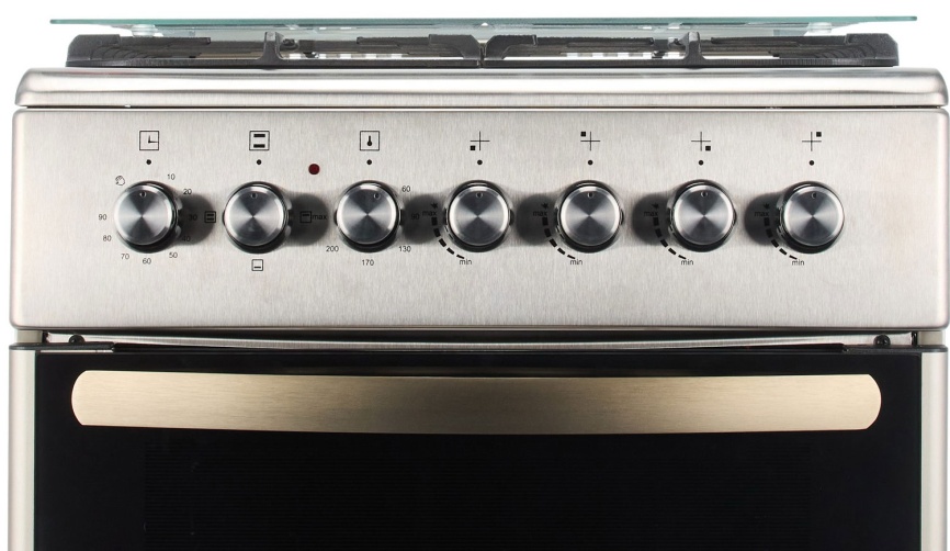 Комбинированная плита De luxe 606040.00гэ-005(кр) 4 конфорки, серебристый фото 3
