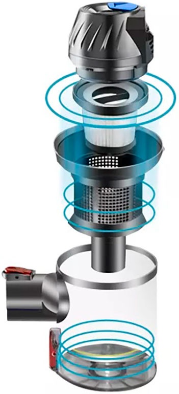 Пылесос вертикальный BQ VC1002H, серый/синий фото 4