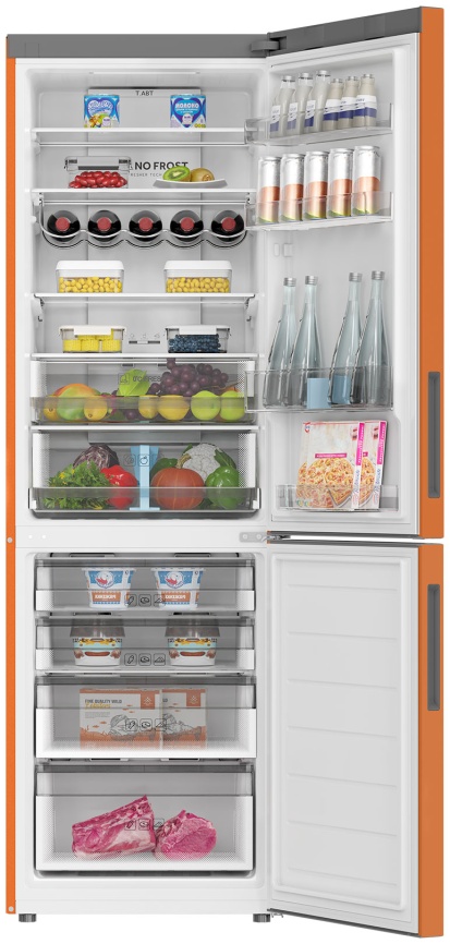 Двухкамерный холодильник Haier C2F636CORGU1 No frost, оранжевый фото 3