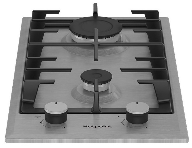 Газовая варочная панель Hotpoint HGMT 321 IX 28 см, 2 конфорки электроподжиг газконтроль, серебристый фото 3