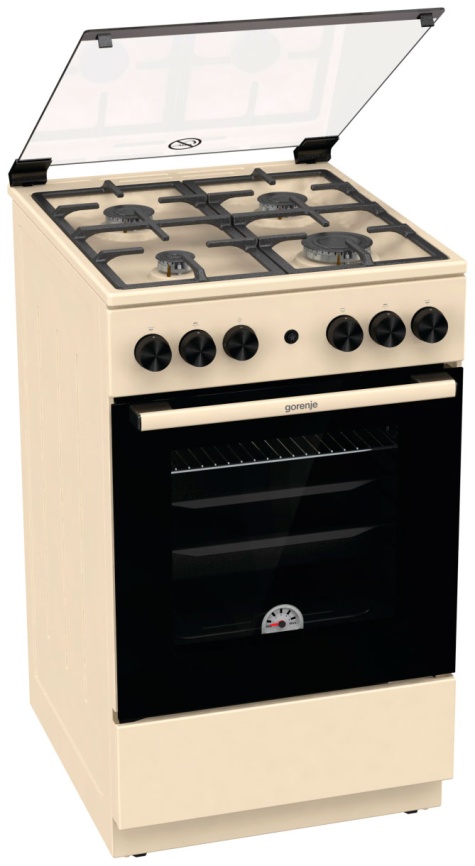 Газовая плита Gorenje GG5A21BEF 50 см, 70 л, 4 конфорки, бежевый фото 3