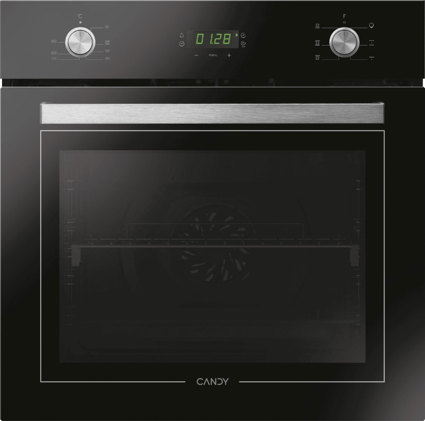 Электрический духовой шкаф Candy FCT615NXLRU 59 см, 70 л, гриль и конвекция, черный фото 1