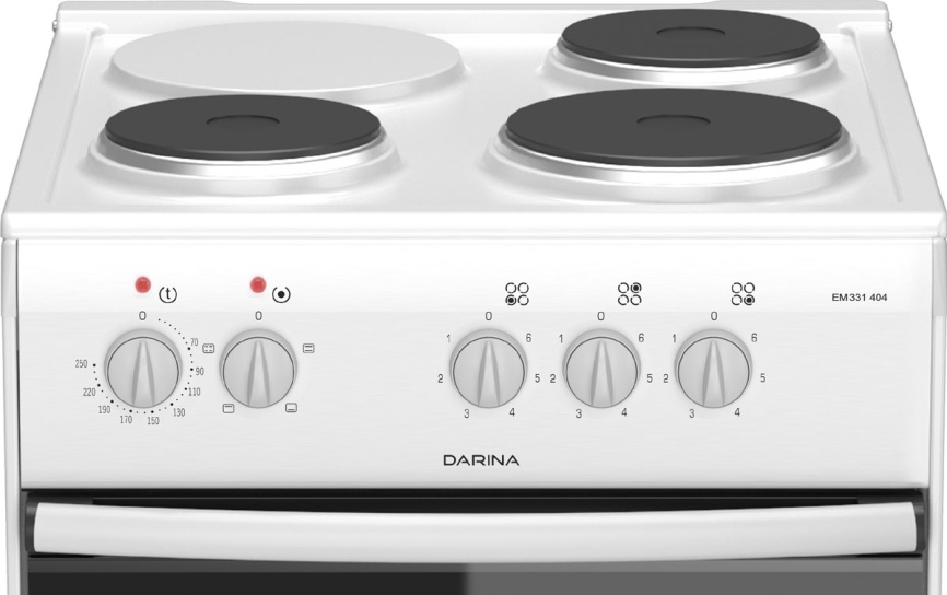Электроплита Darina S EM 331 404 W 50 см, 3 конфорки, белый фото 2