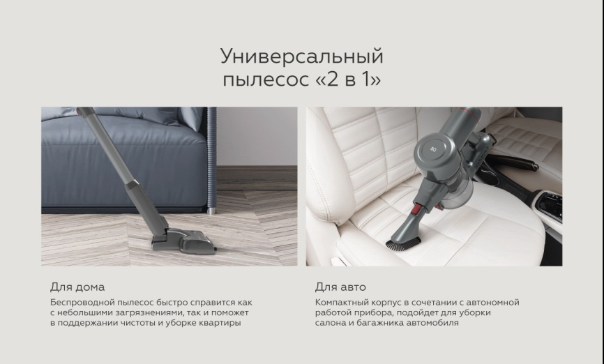 Пылесос вертикальный BQ VCA0202H Серый фото 3