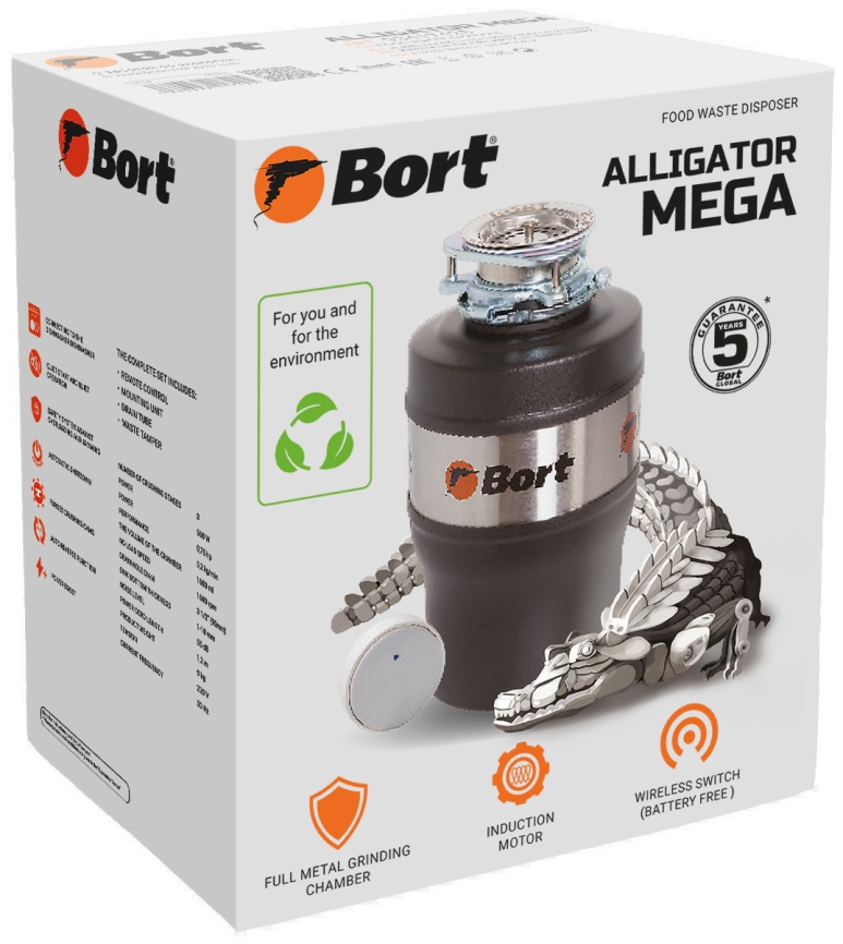 Измельчитель пищевых отходов Bort Alligator MEGA фото 9