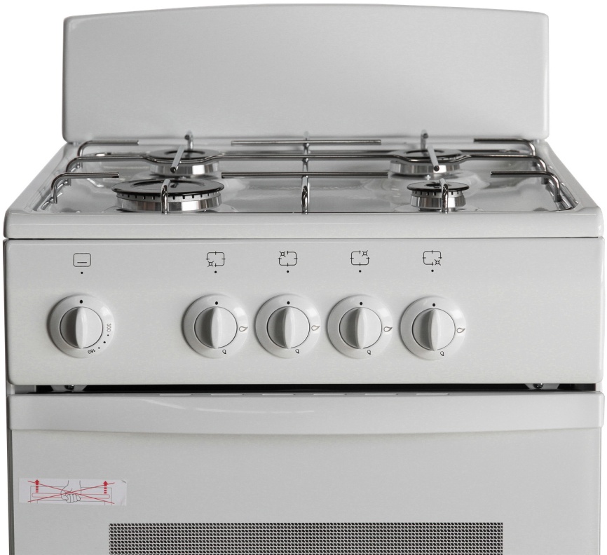 Газовая плита De luxe 5040.38 г 50 см, 43 л, 4 конфорки, белый фото 3