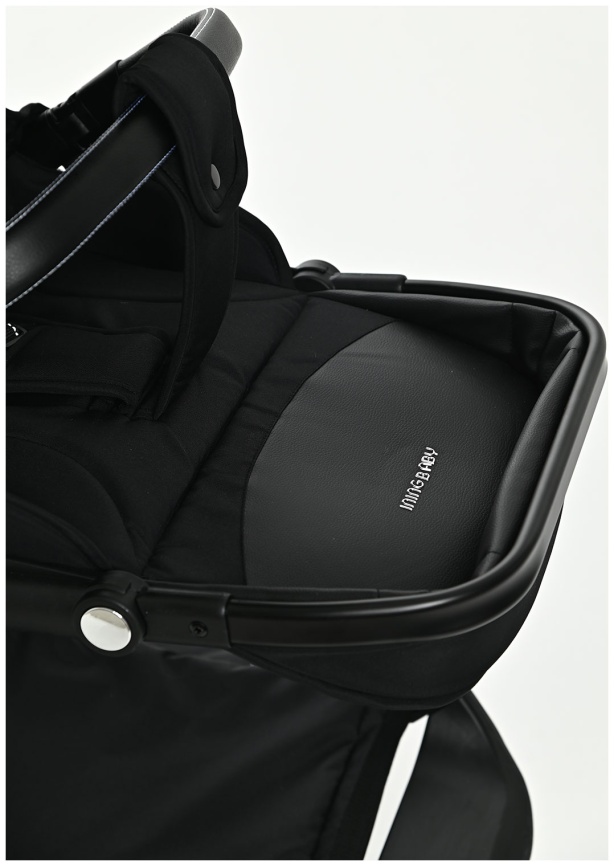 Коляска 2 в 1 Ining Baby Коляска 2 в 1 Ining Baby KR350 black,  люлька, прогулочный блок фото 7