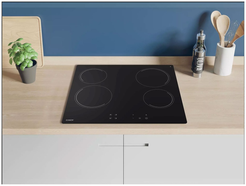 Электрическая варочная панель Candy CHXC64NB 58 см, 4 конфорки стеклокерамика, черный фото 8