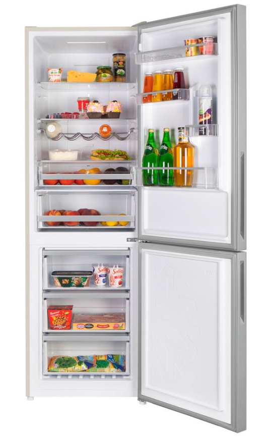 Двухкамерный холодильник Maunfeld MFF185NFBG Inverter No frost, бежевый фото 2