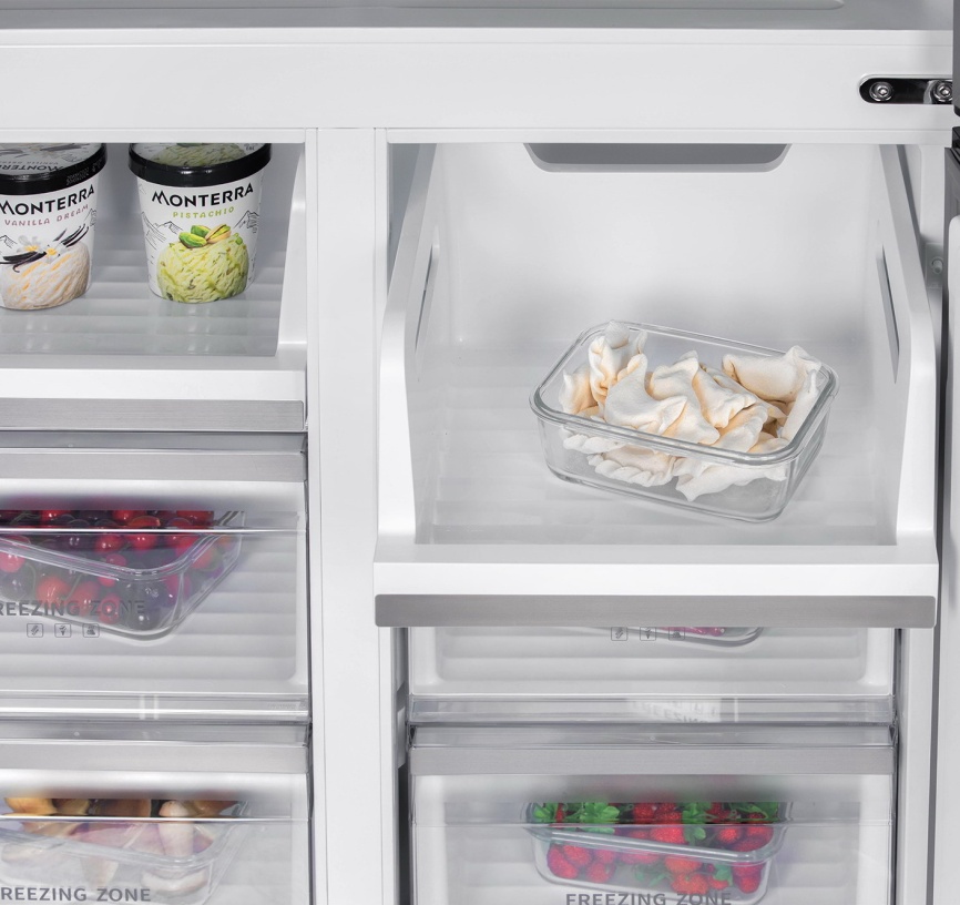 Многокамерный холодильник Hiberg RFQ-600DX NFGW inverter No frost, белый фото 11