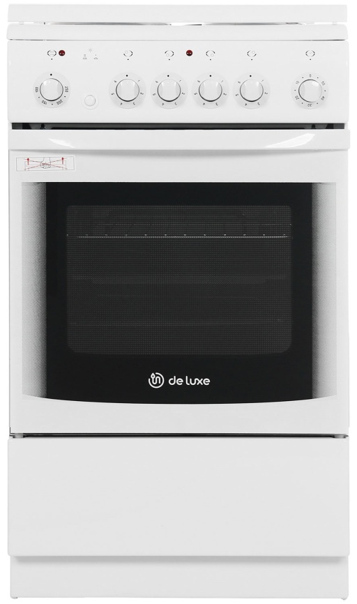 Электроплита De luxe 506004.03 50 см, 50 л, 4 конфорки, белый фото 3