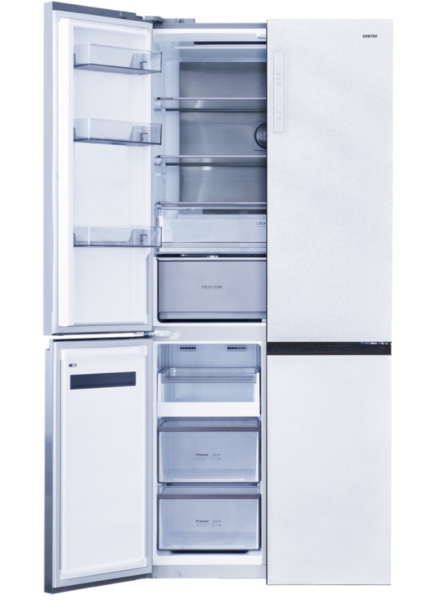 Многокамерный холодильник Centek CT-1746 NF White Glass, белый фото 3