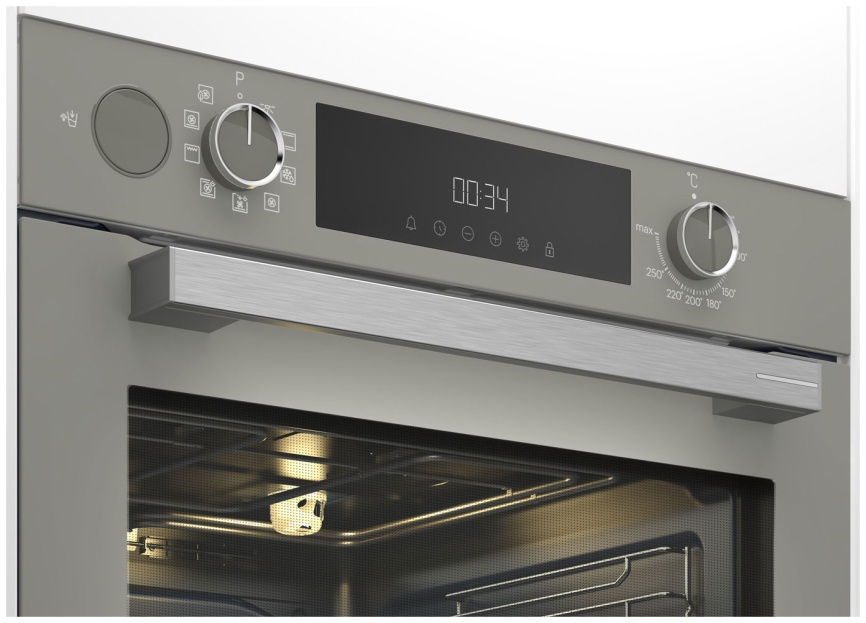 Электрический духовой шкаф Grundig GEDM12300G 59 см, 72 л гриль конвекция, серый фото 3