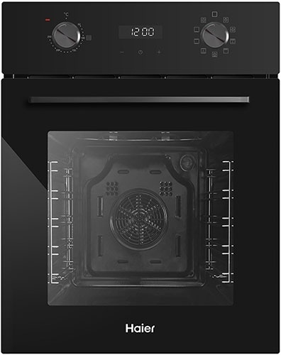 Электрический духовой шкаф Haier HOY-P09NSGBB 45 см, 50 л, гриль и конвекция, черный фото 1