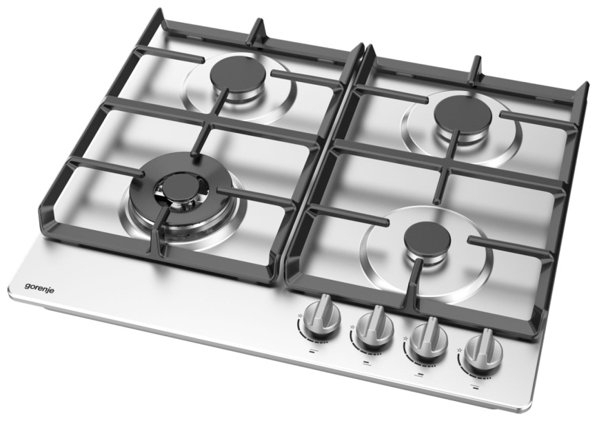 Газовая варочная панель Gorenje GW641XHF 60 см, 4 конфорки электроподжиг, серебристый фото 2