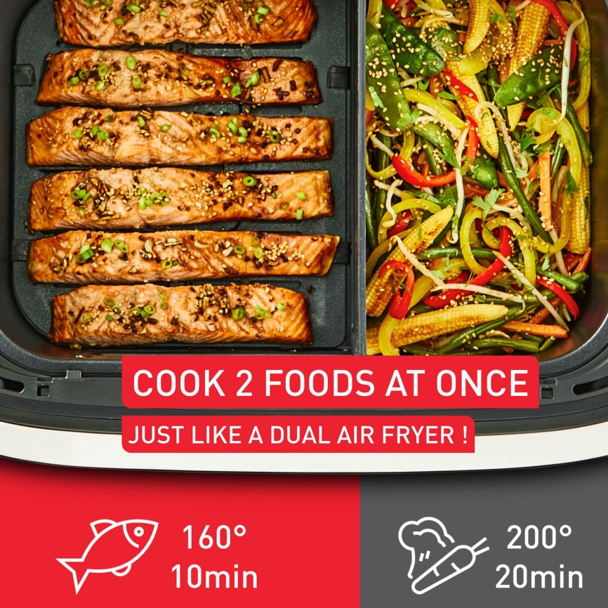 Аэрогриль Tefal Dual Easy Fry Flex EY9228E0 серебристый/ черный фото 5