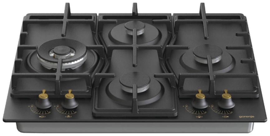 Газовая варочная панель Gorenje GW6D42CLB 60 см, 4 конфорки электроподжиг газконтроль, черный фото 2