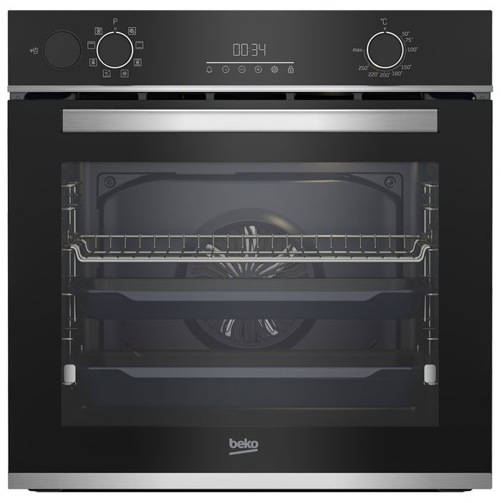 Электрический духовой шкаф Beko BBIS13300XMSE 59 см, 71 л, гриль и конвекция, черный фото 1