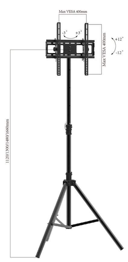 Телескопическая стойка-тренога Arm media для LED/LCD/PLASMA телевизоров TR-STAND-1 black фото 4