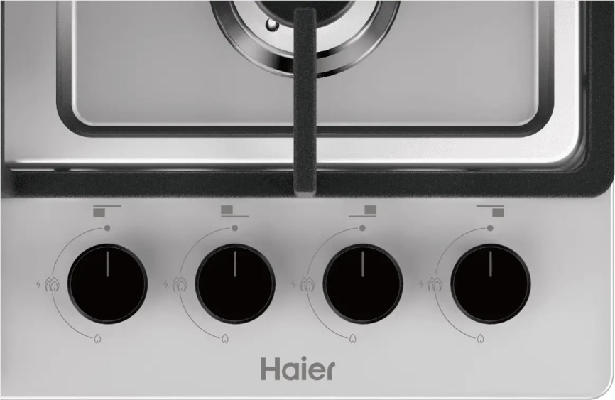 Газовая варочная панель Haier Газовая варочная панель Haier HHQ-M64CX  4 конфорки, серебристый фото 3