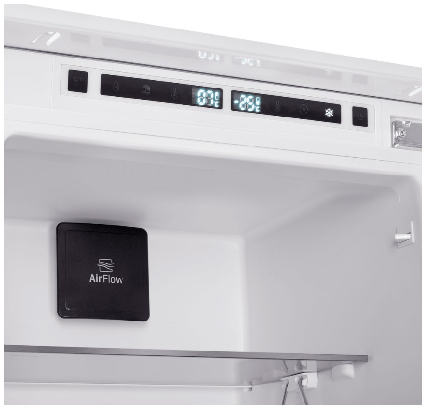 Встраиваемый двухкамерный холодильник Maunfeld MBF177NFFWGR Inverter No frost, белый фото 7