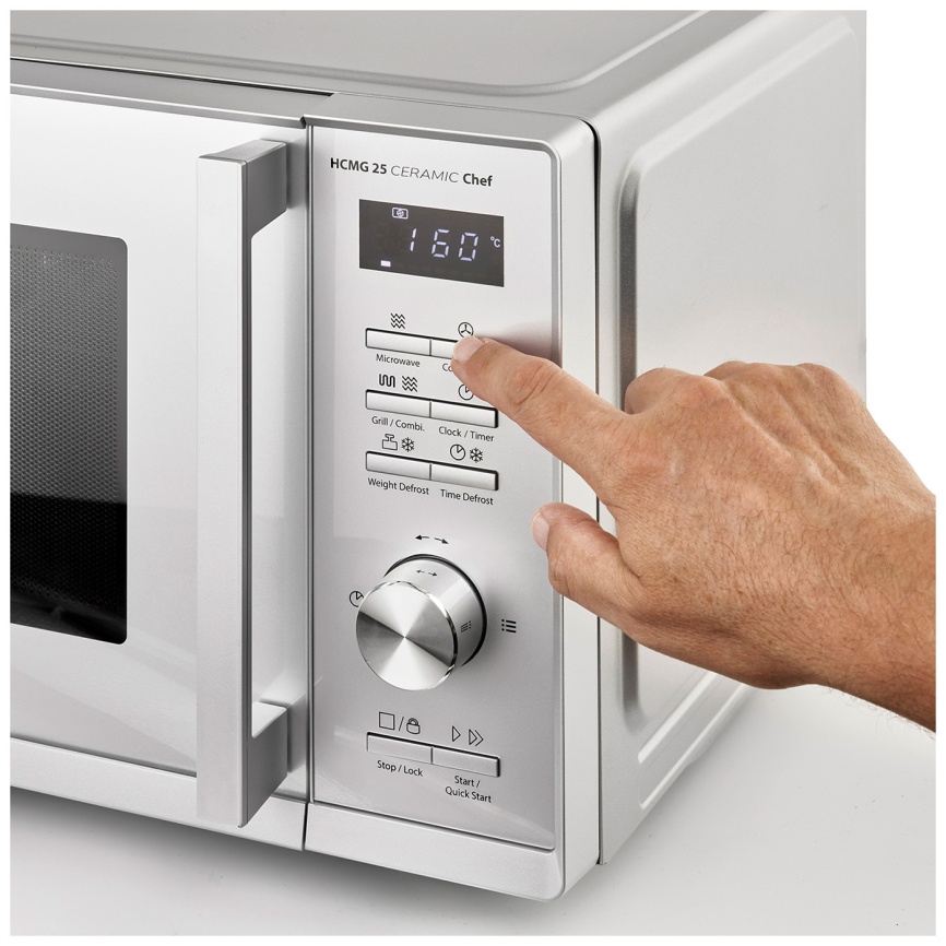 Микроволновая печь - СВЧ Caso HCMG 25 Ceramic Chef, таймер, серебристый фото 5