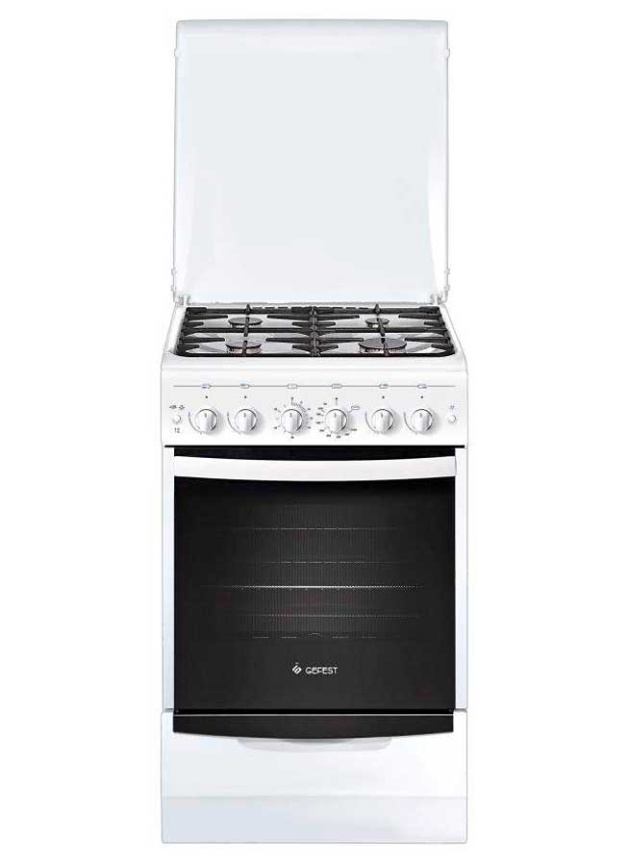 Газовая плита Gefest Брест ПГ 5100-02 58 см, 52 л, 4 конфорки, белый фото 1