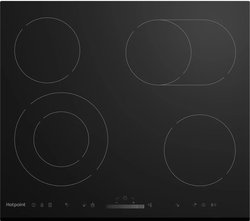 Электрическая варочная панель Hotpoint Электрическая варочная панель Hotpoint HR 6T5 B S, 6900 Вт, 4 конфорки Hi-Light фото 1