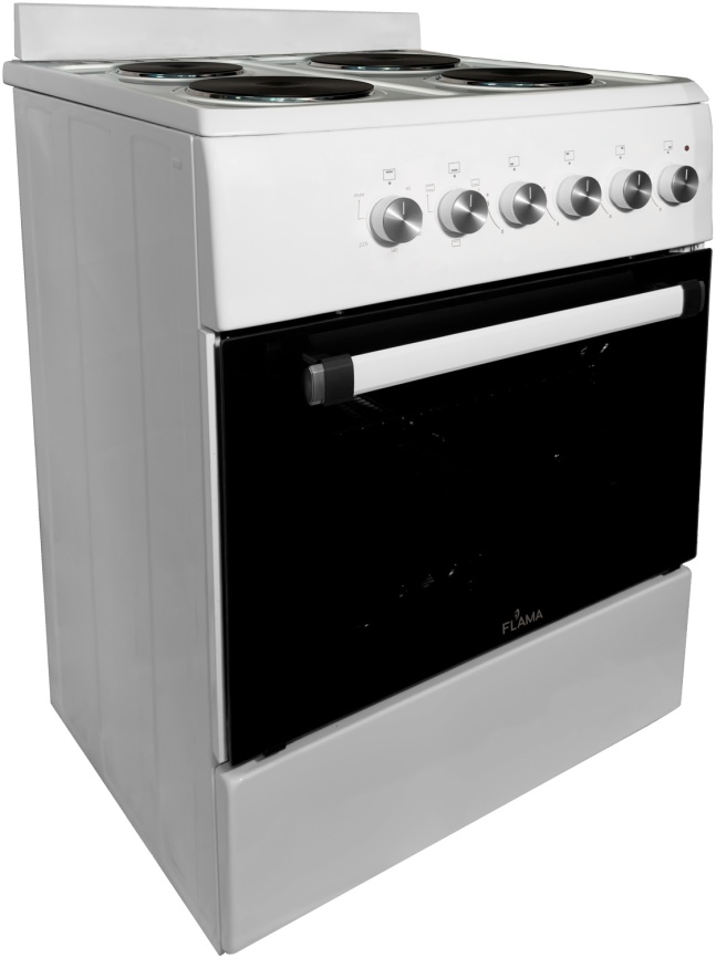 Электроплита Flama RE 1402 W 60 см, 4 конфорки, белый фото 2
